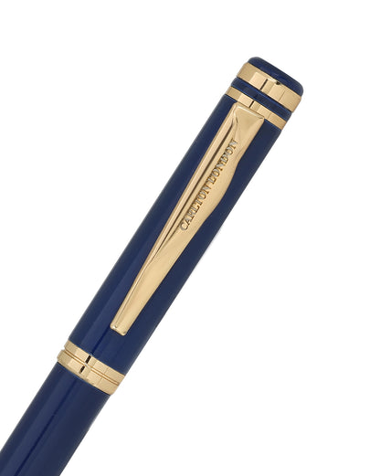 Royal Blue and Gold Toned Ambient GT Twist Ballpoint Pen with Fine Tip &amp; Smooth Ink