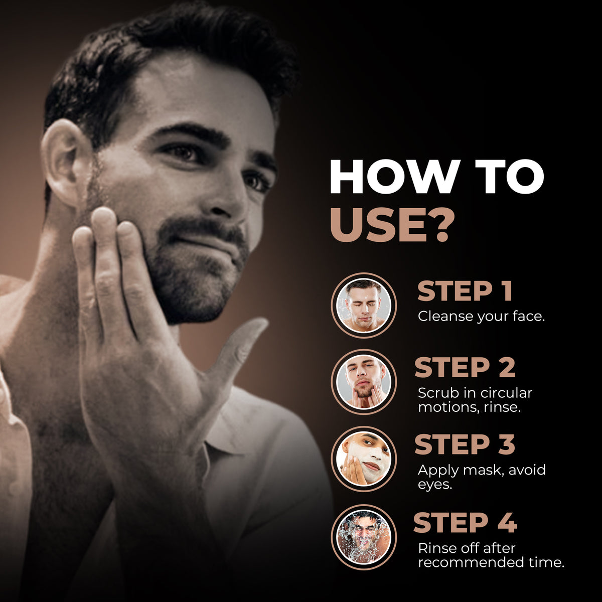 Men Face Scrub + Mask - 100Ml