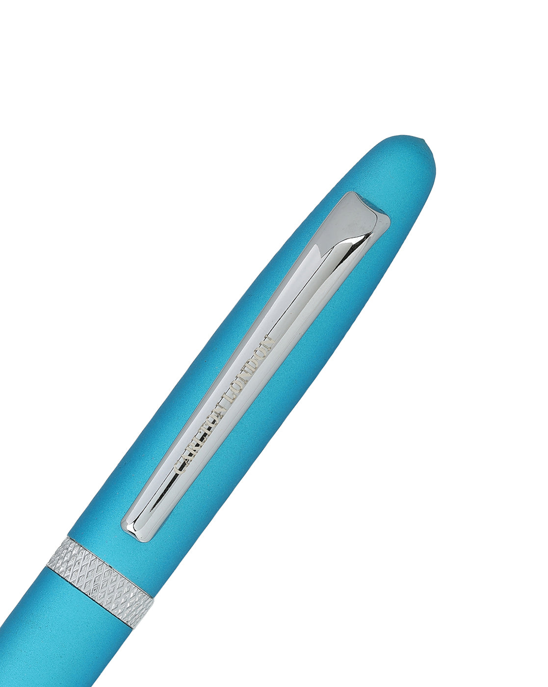 Sky Blue &amp; Silver Toned Elegant Executive Writing Roller Ball Pen with Fine Tip and Megnetic Cap
