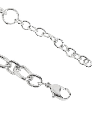Men Silver Plated Link Adjustable Bracelet