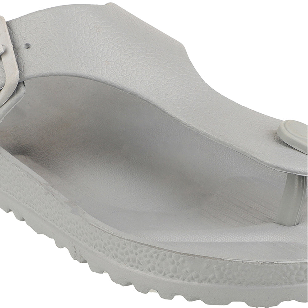 Men Solid Thong Slide with Adjustable Strap