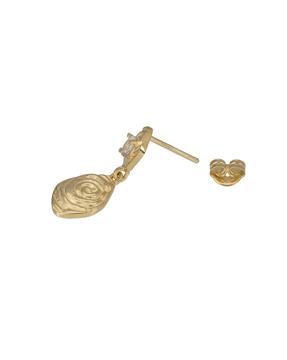 18kt Gold Plated CZ Contemporary Drop Earring