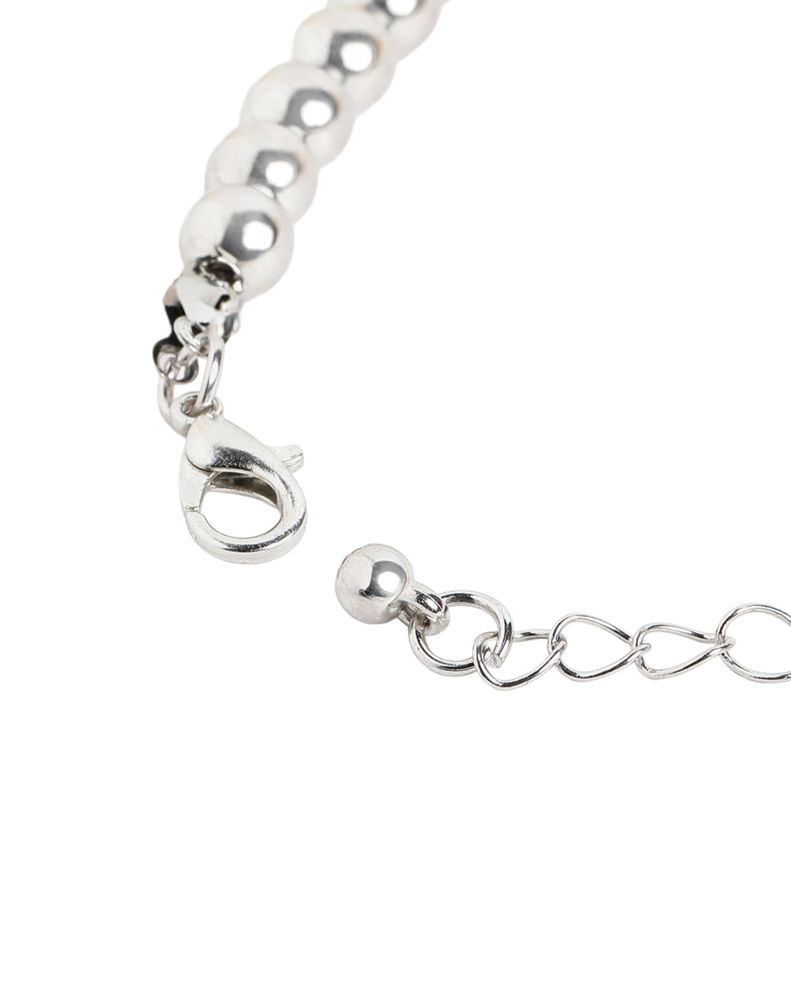 Set of 4 Silver Plated Puffed Heart, Toggle with Fancy Chains Multilayered Necklace