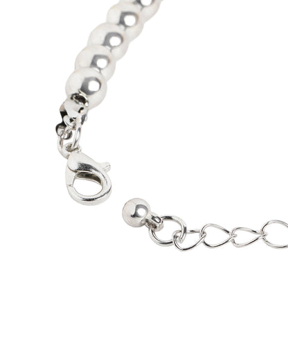 Set of 4 Silver Plated Puffed Heart, Toggle with Fancy Chains Multilayered Necklace