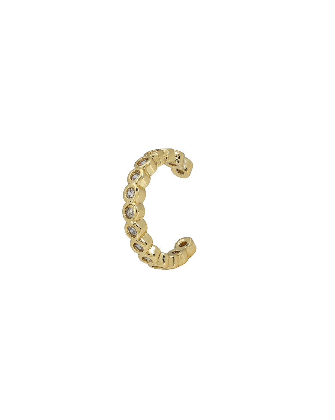 Gold Plated Designer Ear Cuff, Petite Stud &amp; Front-Back Earring Piercing Set