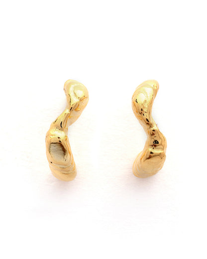 18kt Gold Plated Crescent Curve Half Hoop Earring