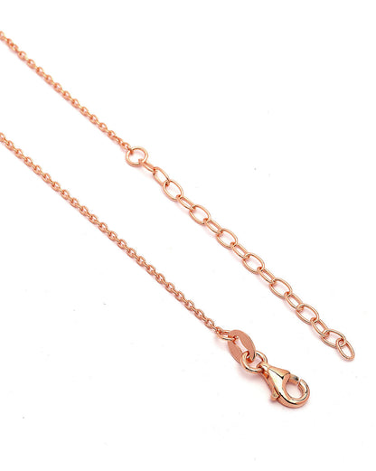 925 Sterling Silver 18kt Rose Gold Plated CZ Heart Pendant and Chain