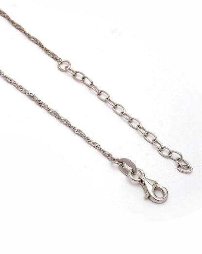 925 Sterling Silver Dual Toned Plated Moon and Star Charm Necklace