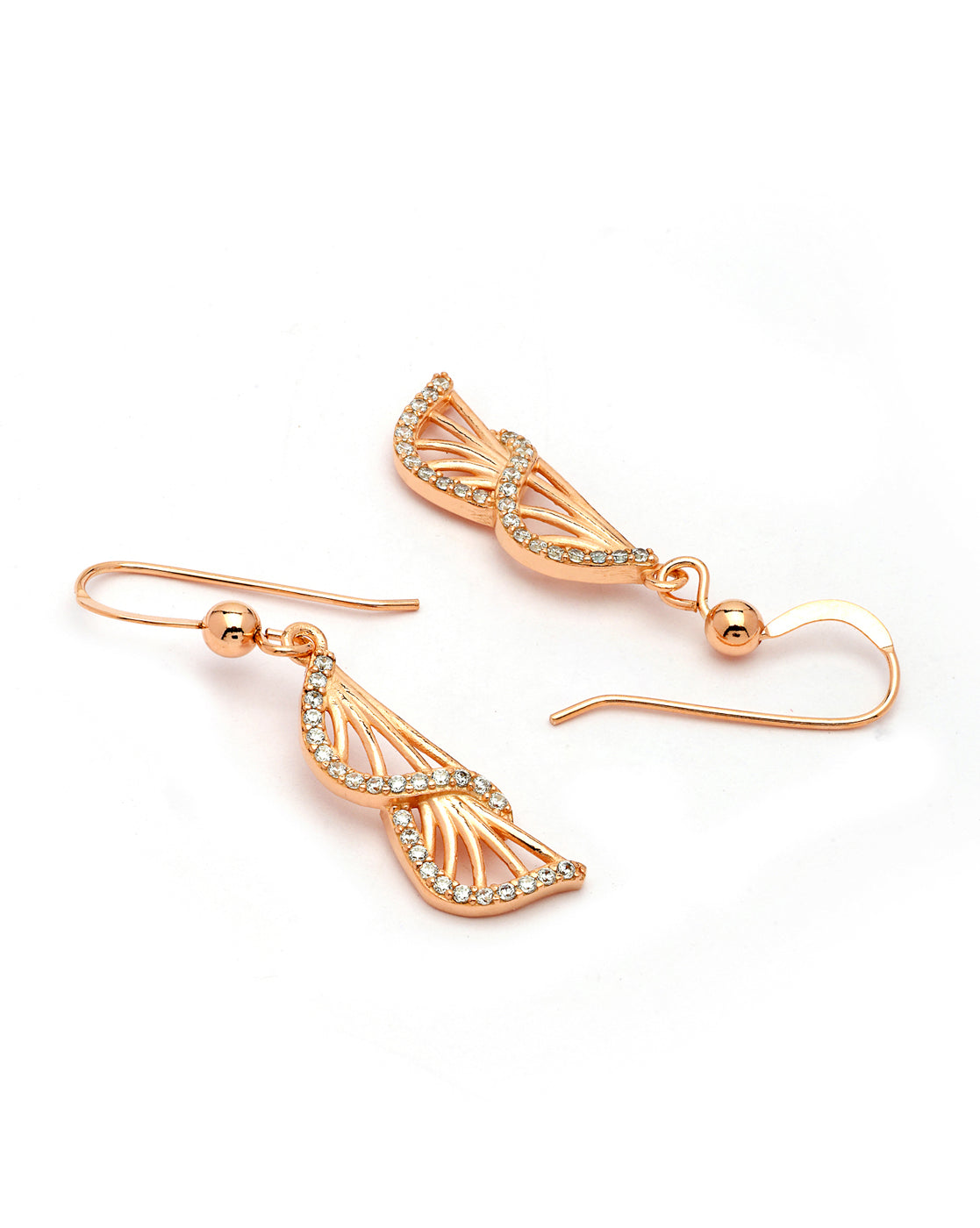 18kt Rose Gold Plated CZ Statement Necklace and Earring Set