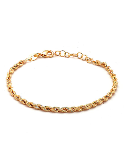 18kt Gold Plated Braided Link Wraparound Bracelet