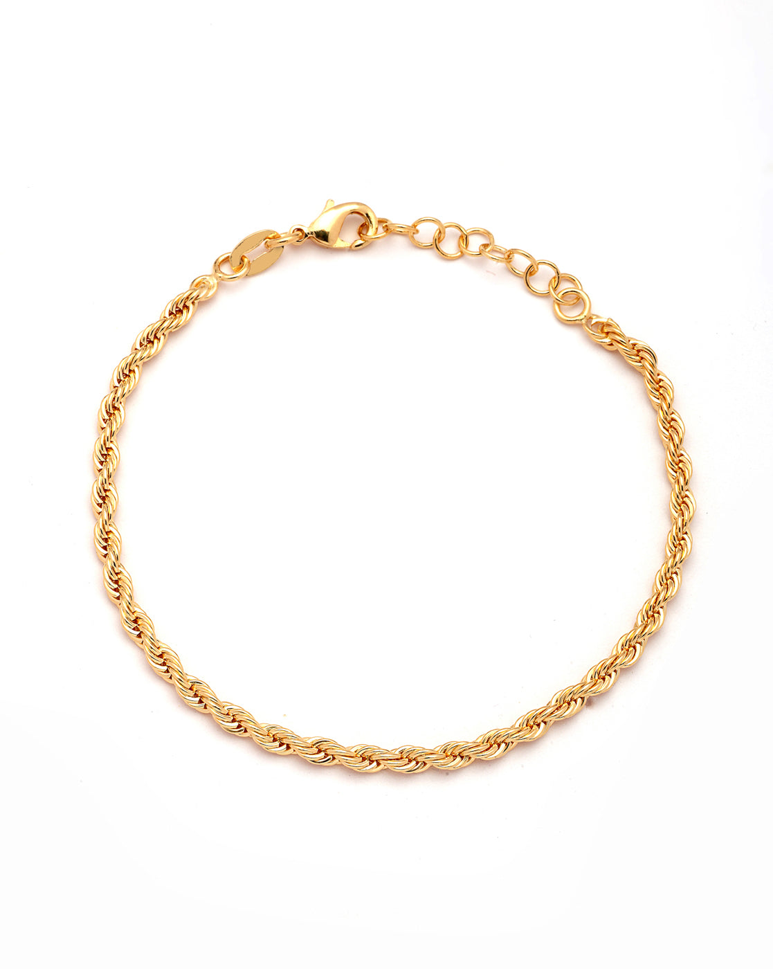 18kt Gold Plated Braided Link Wraparound Bracelet