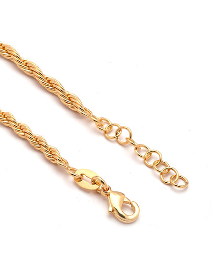 18kt Gold Plated Braided Link Wraparound Bracelet