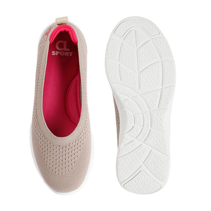 Women Round Toe Flyknit Lightweight Slip-On Sneakers