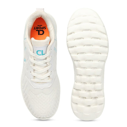 Women Printed Lightweight Mesh Contrast Sole Sneakers