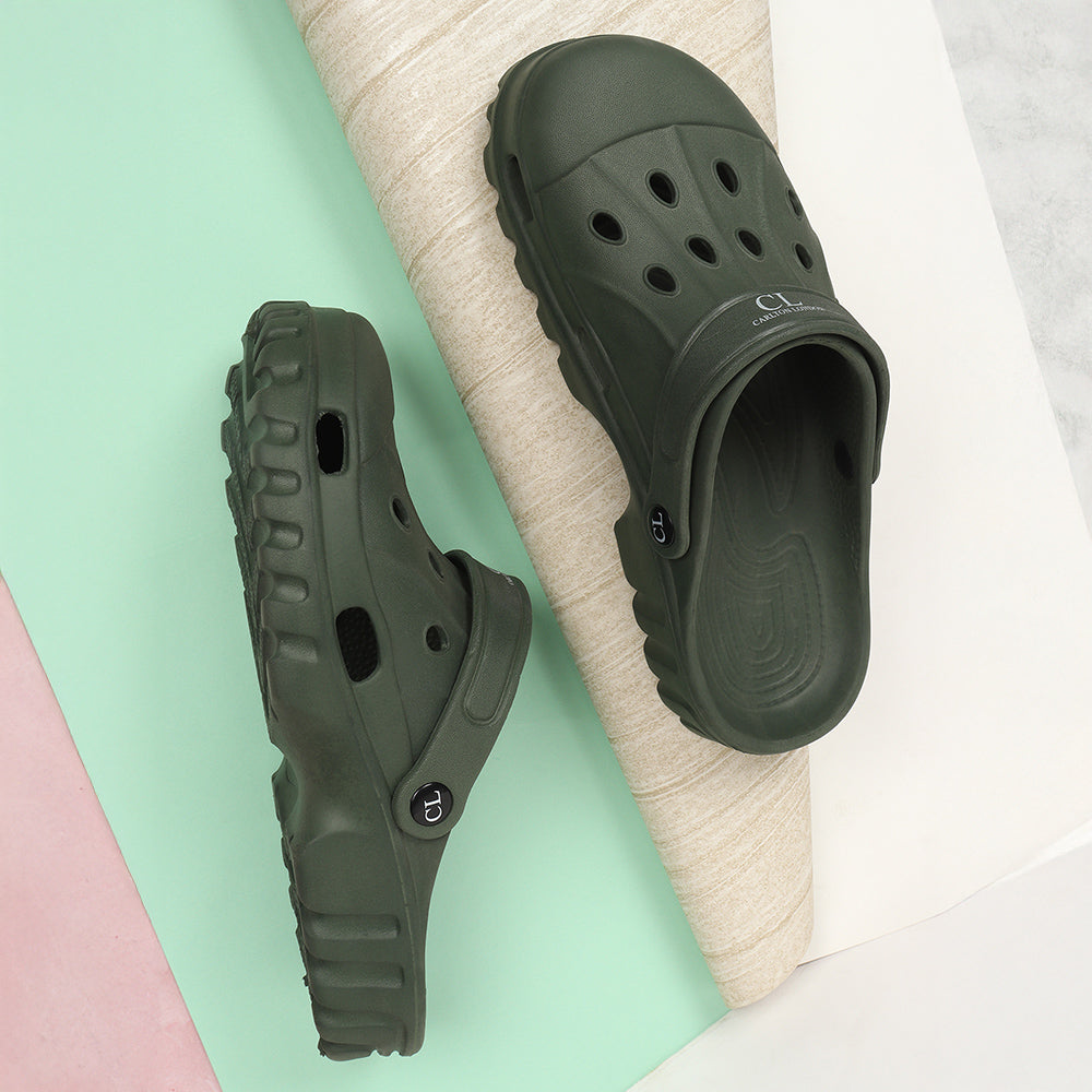 Men Perforated Slip On Clogs with Back Strap