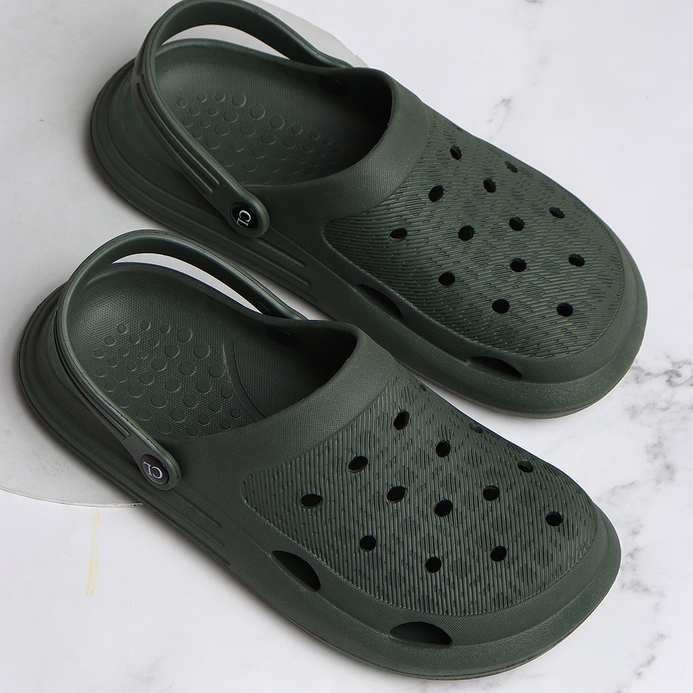Men Sculpted Perforated Comfort Clogs with Back Strap