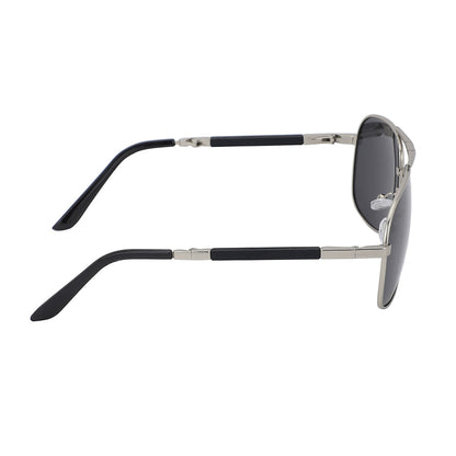Carlton London Premium Silver &amp; Black Toned Polarised And Uv Protected Lens Foldover Sunglasses For Men