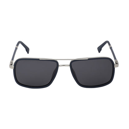 Carlton London Premium Silver &amp; Blue Toned Polarised And Uv Protected Lens Rectangle Sunglasses For Men