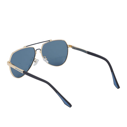 Carlton London Premium Gold &amp; Blue Toned Polarised And Uv Protected Lens Aviator Sunglasses For Men