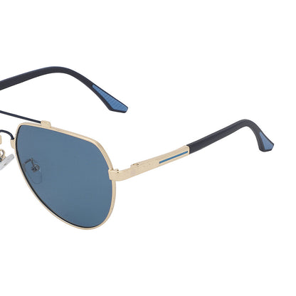 Carlton London Premium Gold &amp; Blue Toned Polarised And Uv Protected Lens Aviator Sunglasses For Men