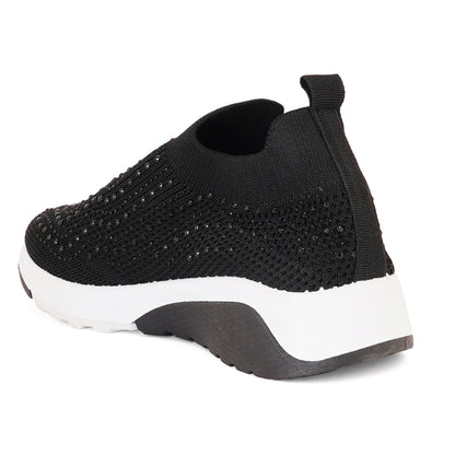 Women Embellished Flyknit Lightweight Slip-On Sneakers