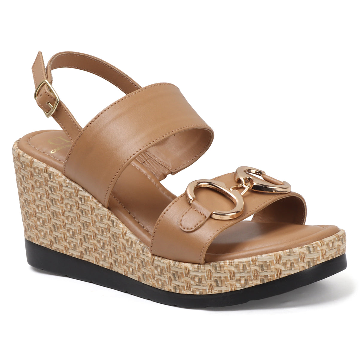 Woven Espadrille Wedge Sandals with Ankle Strap