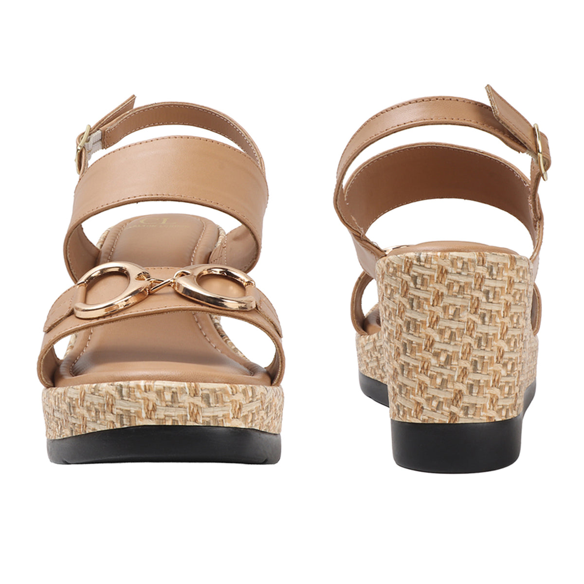 Woven Espadrille Wedge Sandals with Ankle Strap
