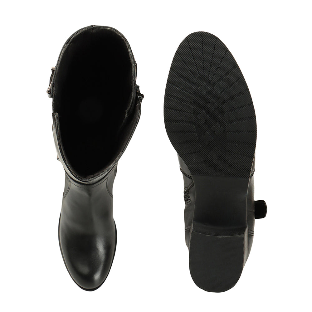 Women Block-Heeled Knee-Length Winter Boots