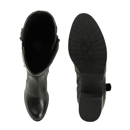 Women Block-Heeled Knee-Length Winter Boots