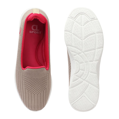 Women Textured Round Toe Flyknit Mesh Slip-On Sneakers