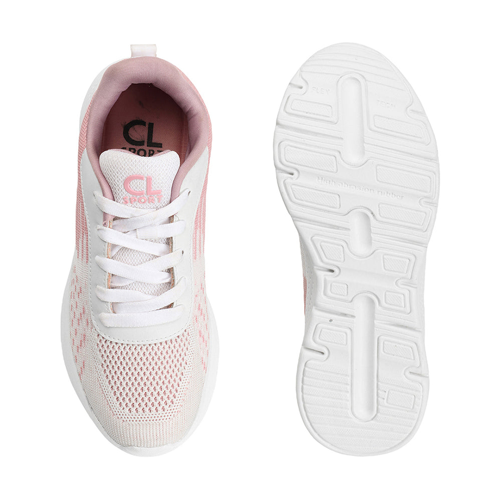Women Mesh Flyknit Technology Lace-Up Sports Shoes