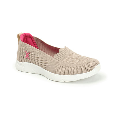 Women Textured Round Toe Flyknit Mesh Slip-On Sneakers
