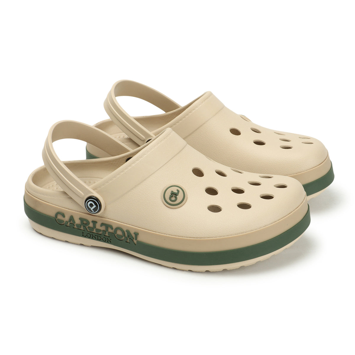 Men Perforated Two Tone Slip On Clogs