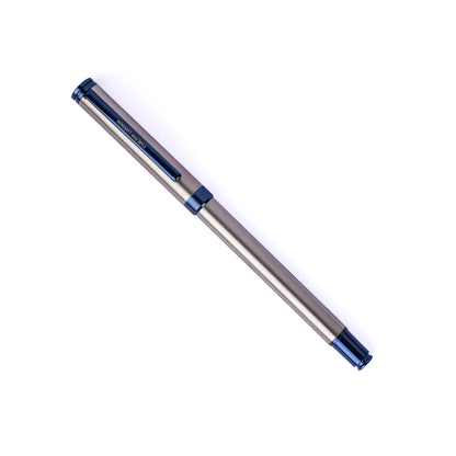 Carlton London Silver &amp; Blue Ball Pen  Sleek Metallic Executive Writing Pen with Smooth Ink Flow