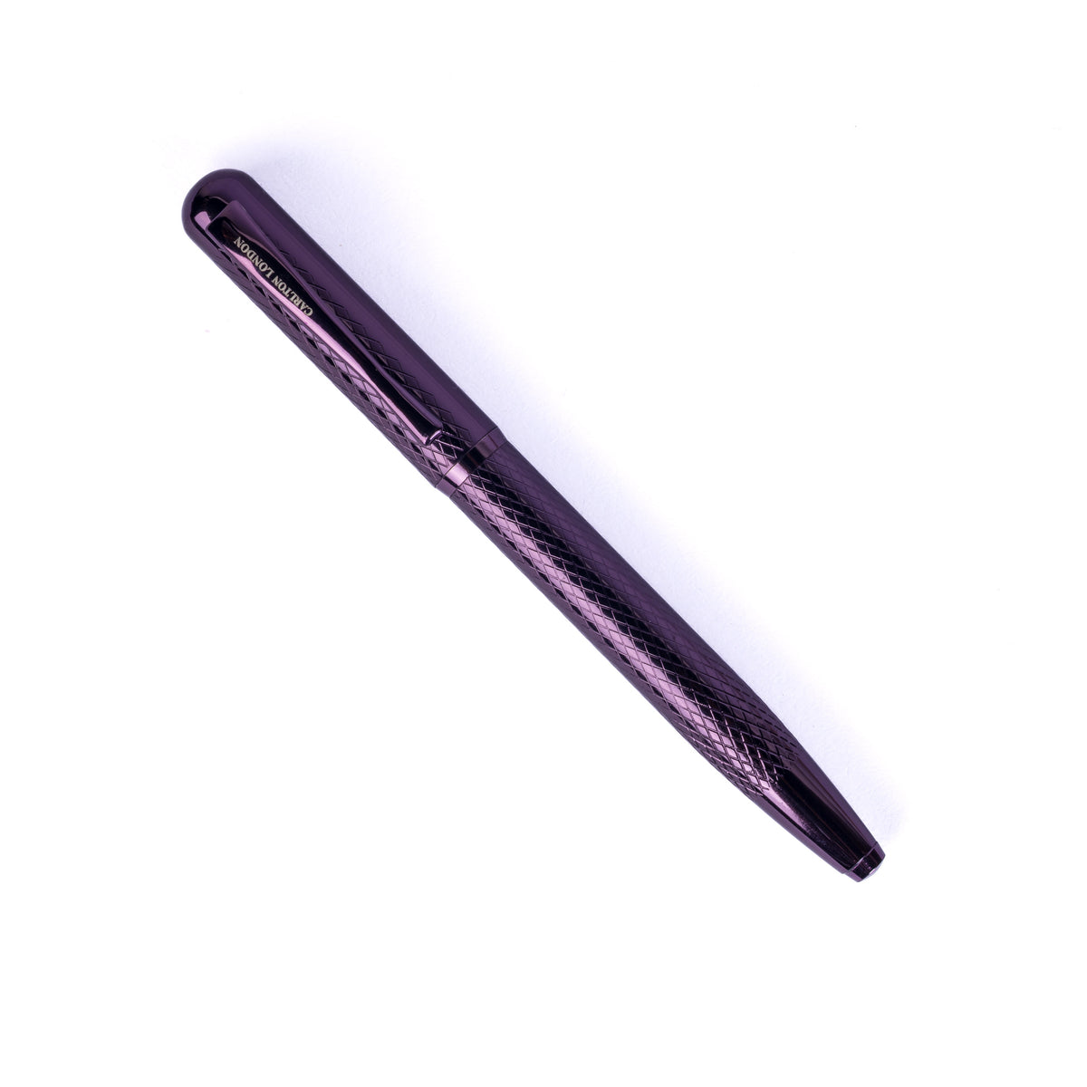 Carlton London Textured Glossy Purple Ballpoint Pen  Luxury Cap Pen with Smooth Ink