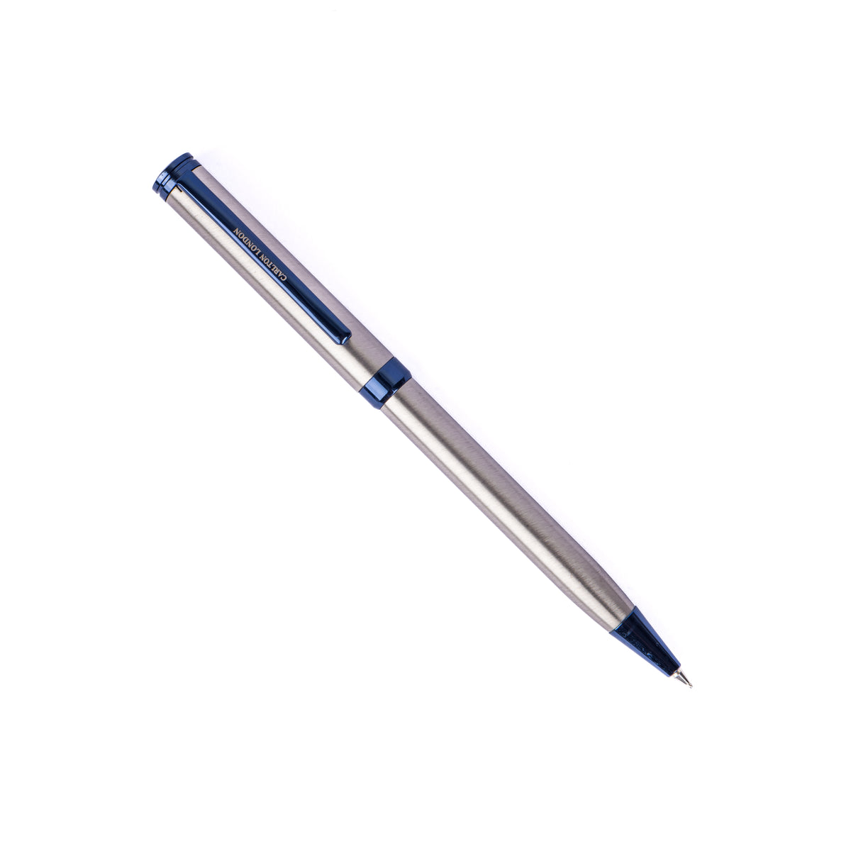 Carlton London Silver &amp; Blue Ball Pen  Smooth Writing Executive Pen with Fine Tip &amp; Clip