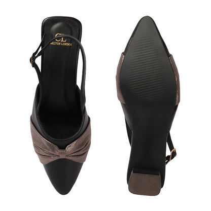 Women Embellished Party Block Sandals with Slingback Buckle