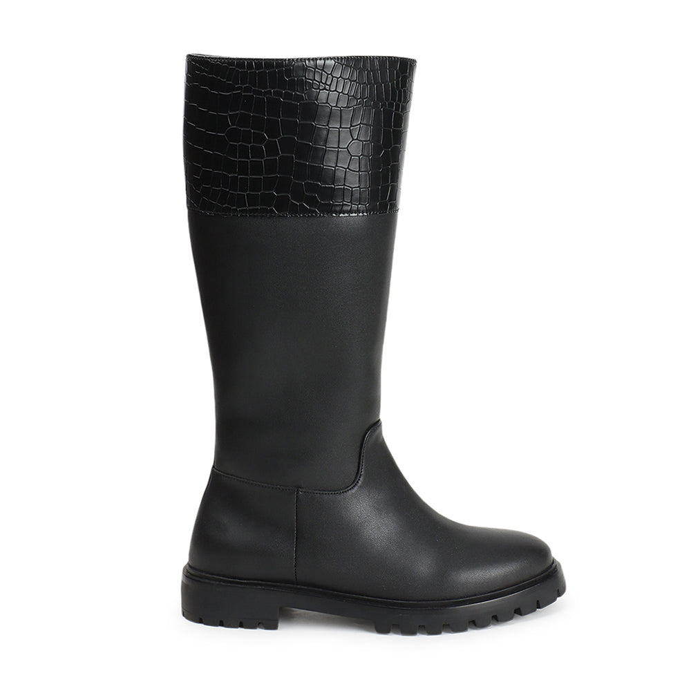 Women Block-Heeled Winter Long  Boots