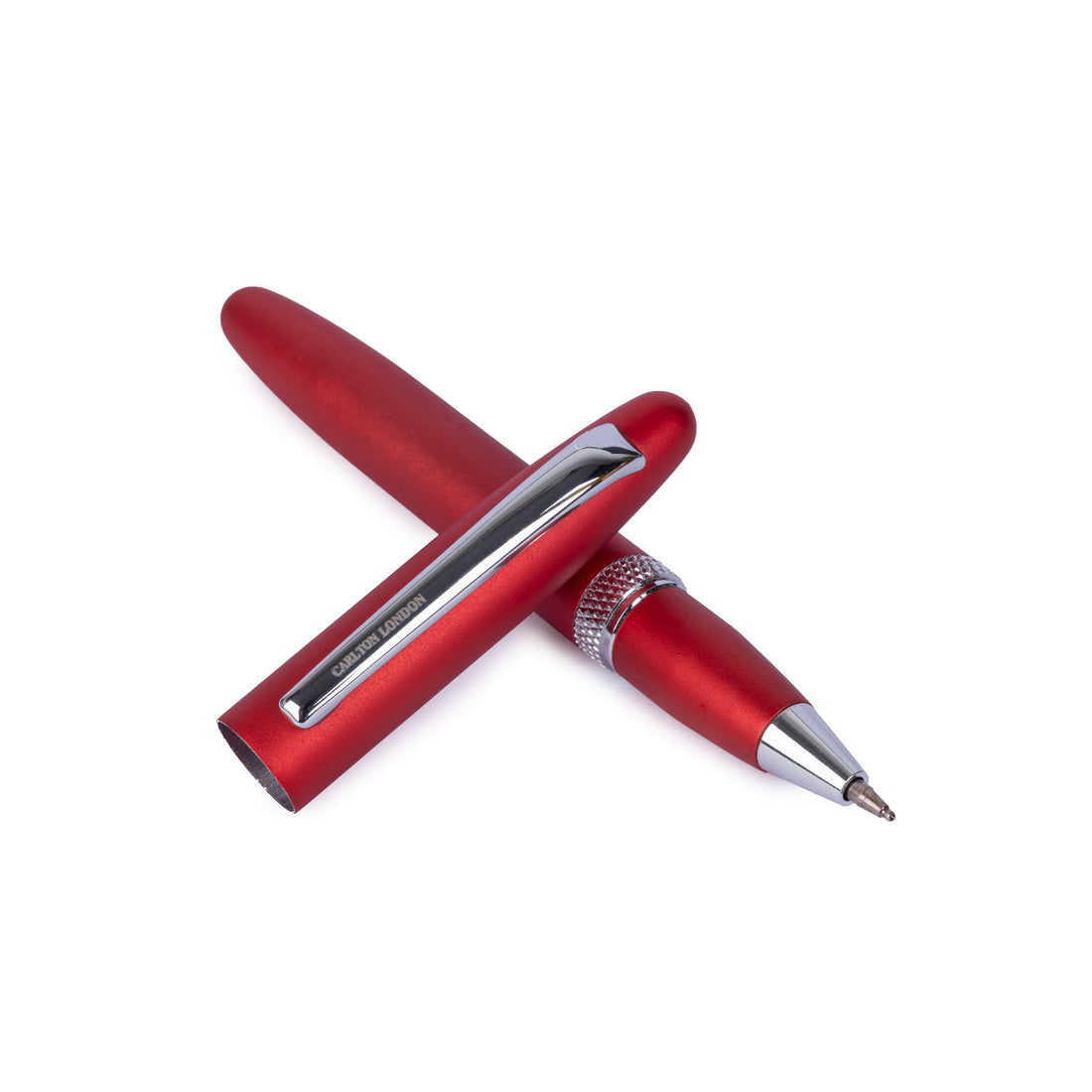 Carlton London Red Metallic Ball Pen  Stylish Executive Pen with Smooth Ink &amp; Clip  Sleek Writing