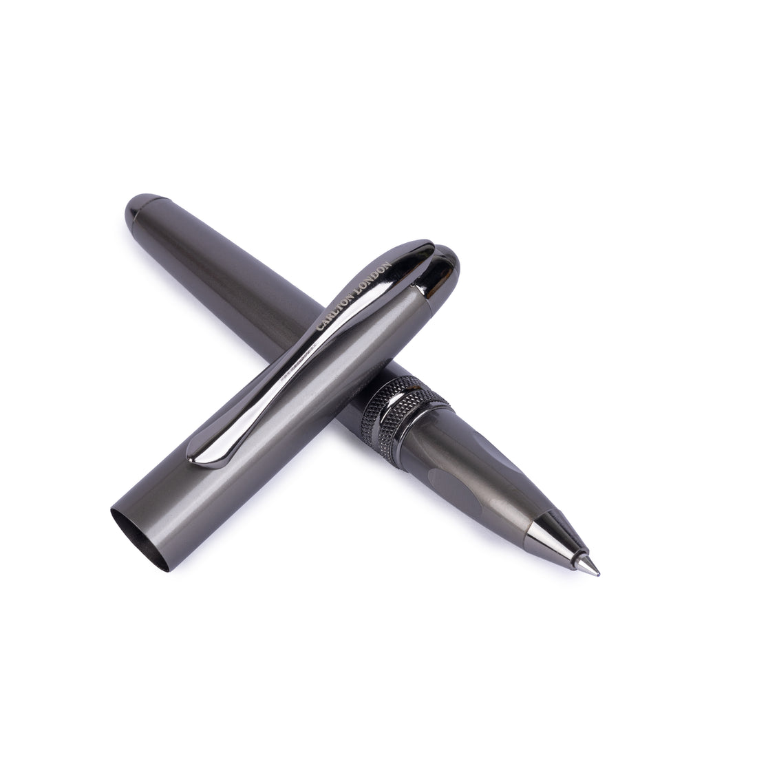 Carlton London Transparent Grey &amp; Black Ball Pen  Minimalist Executive Pen with Smooth Ink &amp; Clip
