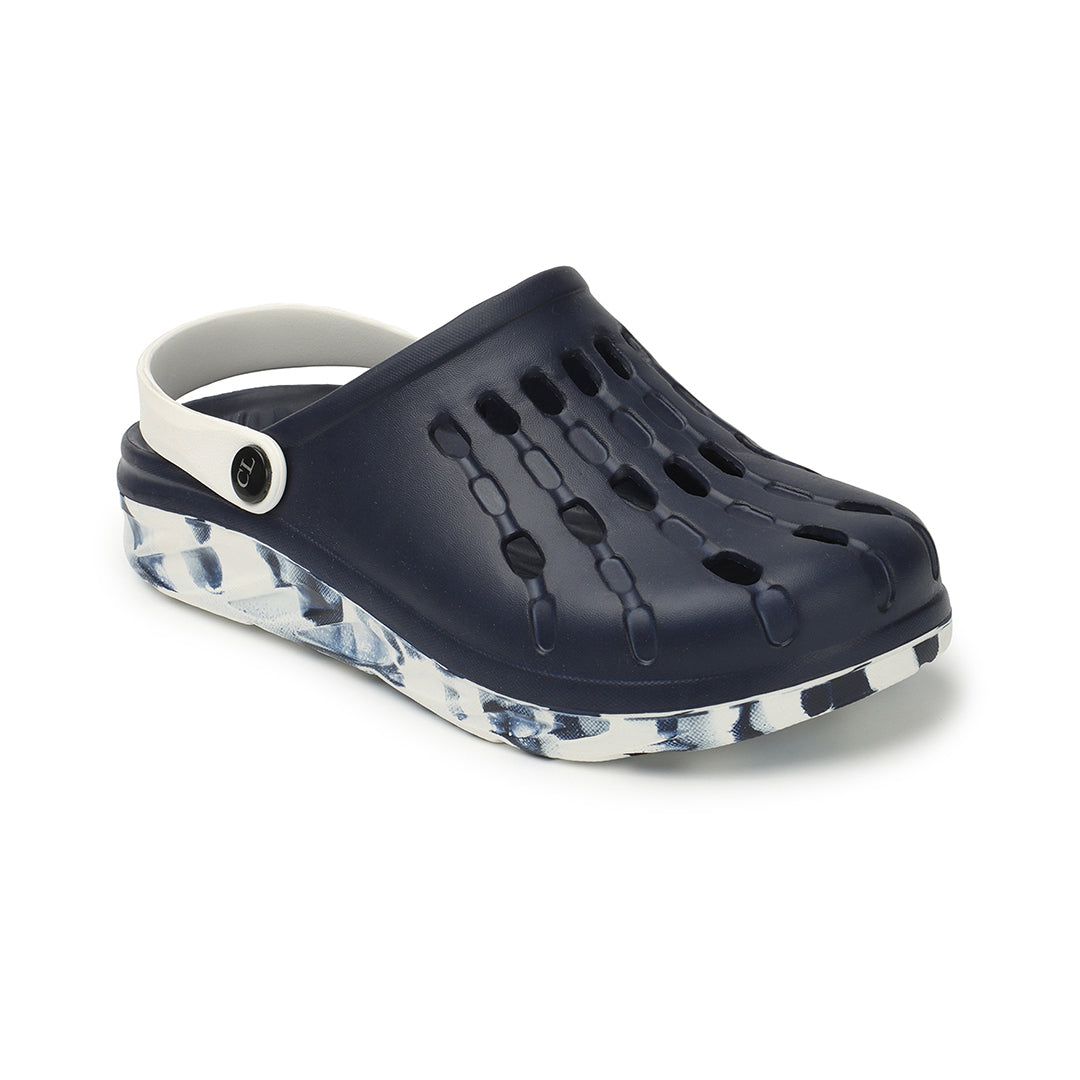 Men Perforated Comfort Clogs with Contrasting Strap