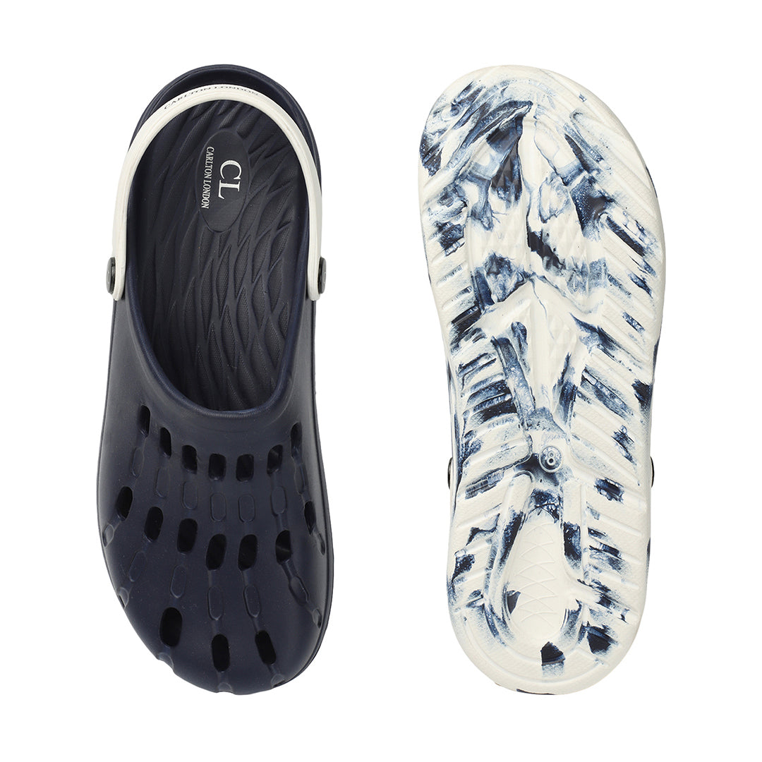 Men Perforated Comfort Clogs with Contrasting Strap