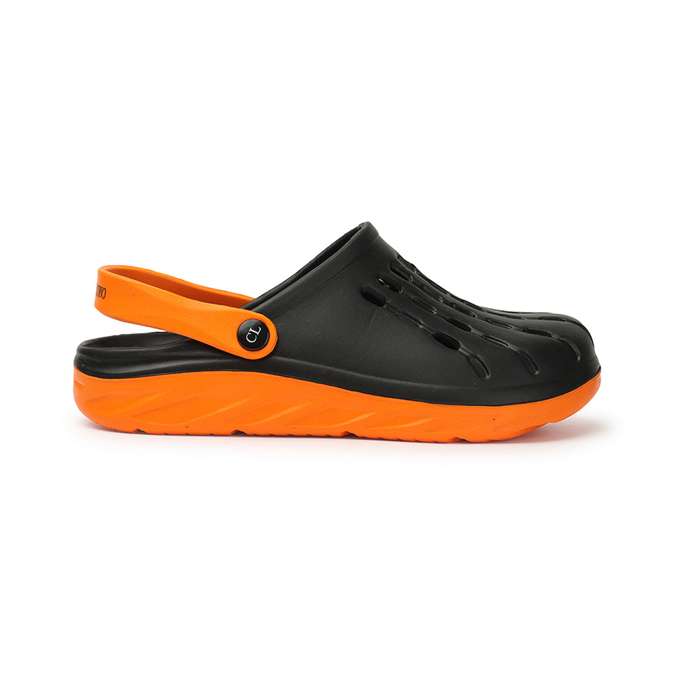 Men Two Tone Perforated Back Strap Clogs