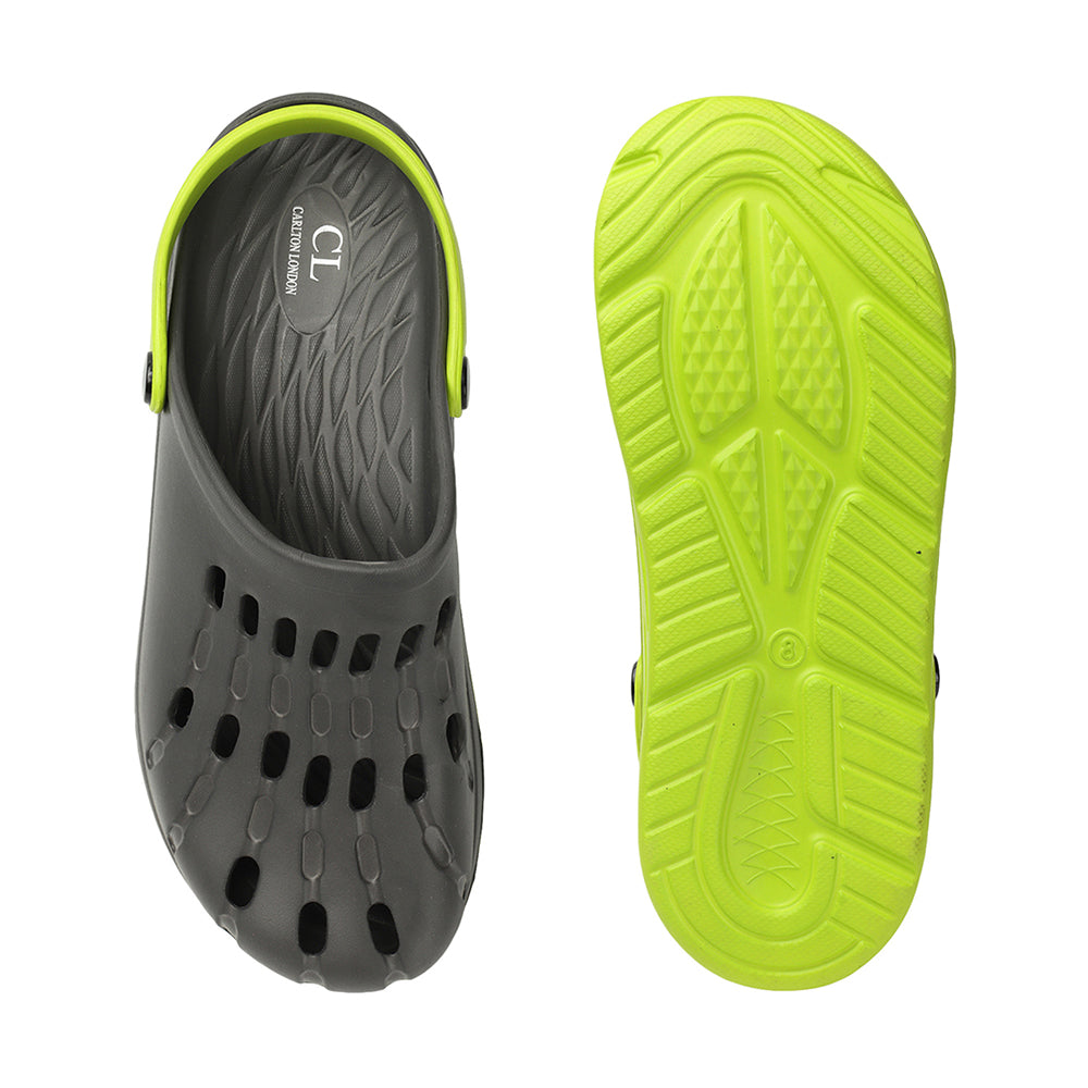 Men Two Tone Perforated Back Strap Clogs