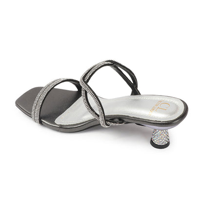 Women Embellished Party Kitten Sandals