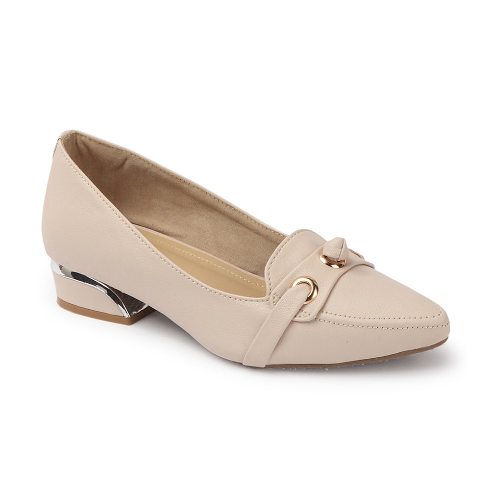 Women Solid Slip-On Block Heel Pump