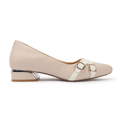 Women Pointed Toe Block Heel Pumps