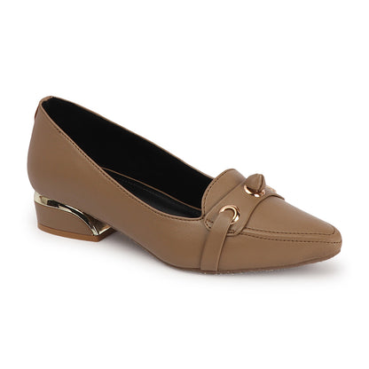 Women Solid Slip-On Block Heel Pump