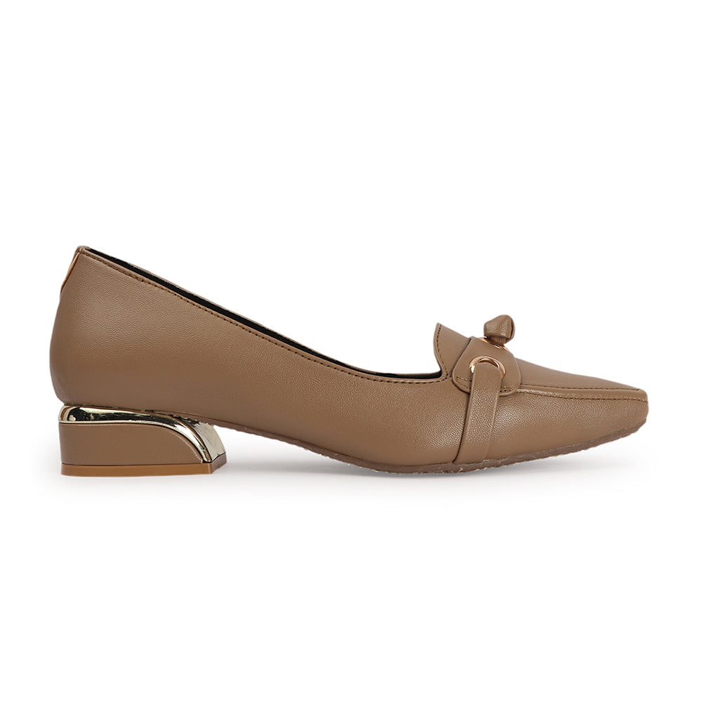 Women Solid Slip-On Block Heel Pump