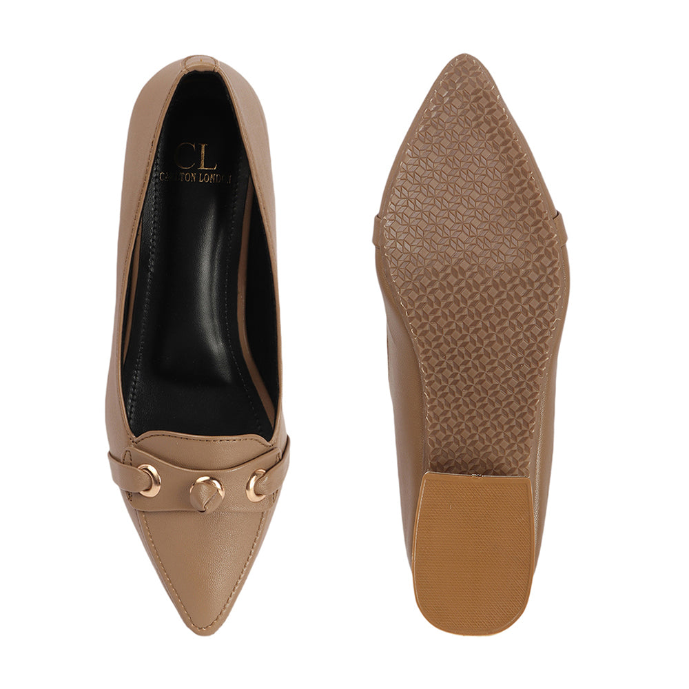 Women Solid Slip-On Block Heel Pump